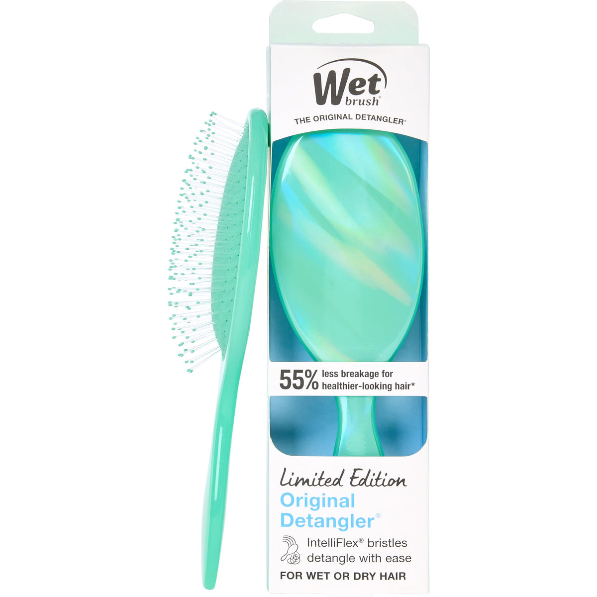 Wet Brush Original Detangler brosse à cheveux vue de face en couleur Prismatic Glow