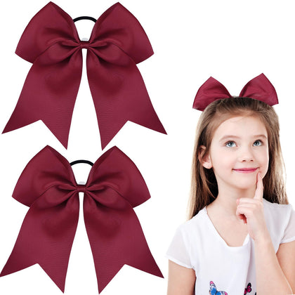 WILLBOND Bows Jumbo Cheerleading 8 pouces maroon vue de face