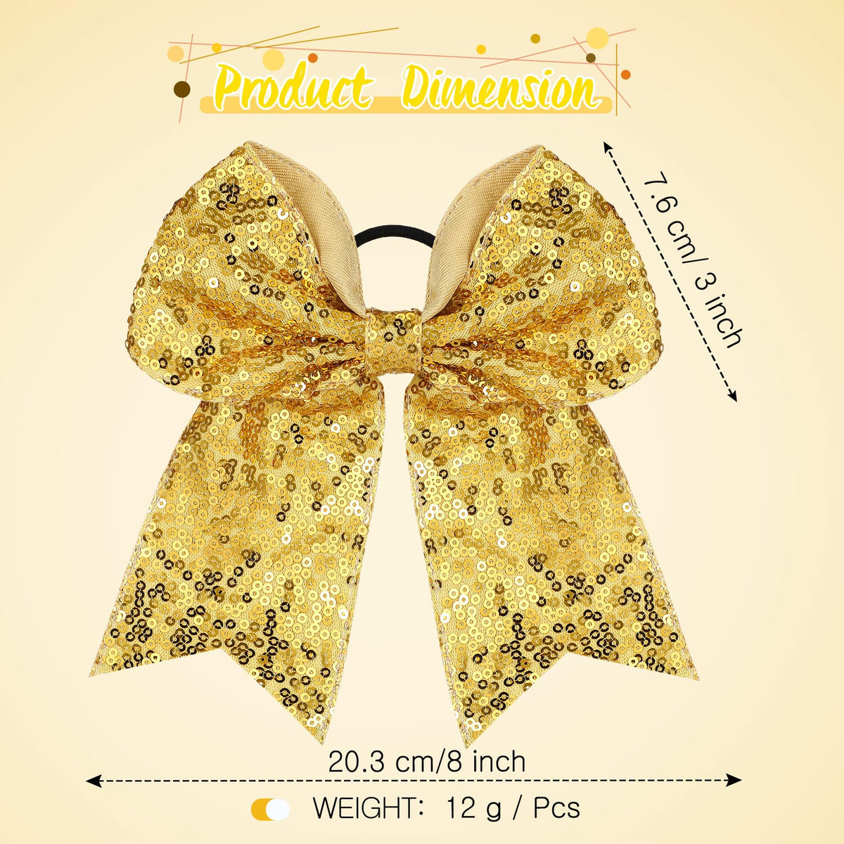 WILLBOND Jumbo Cheerleading Bow 20,3 cm portée sur une coiffure
