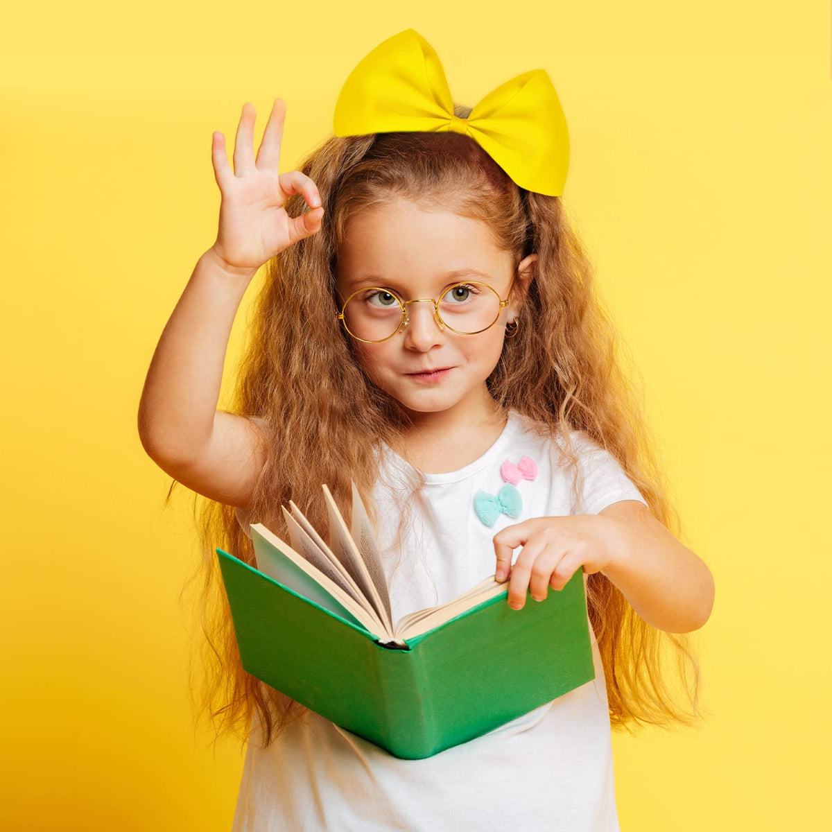 WILLBOND nœud de pom-pom jaune avec vêtements assortis