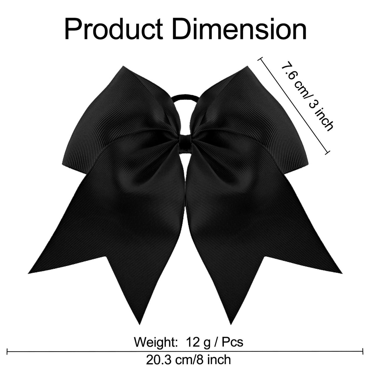 WILLBOND rubans de cheerleading jumbo noir, ensemble de deux