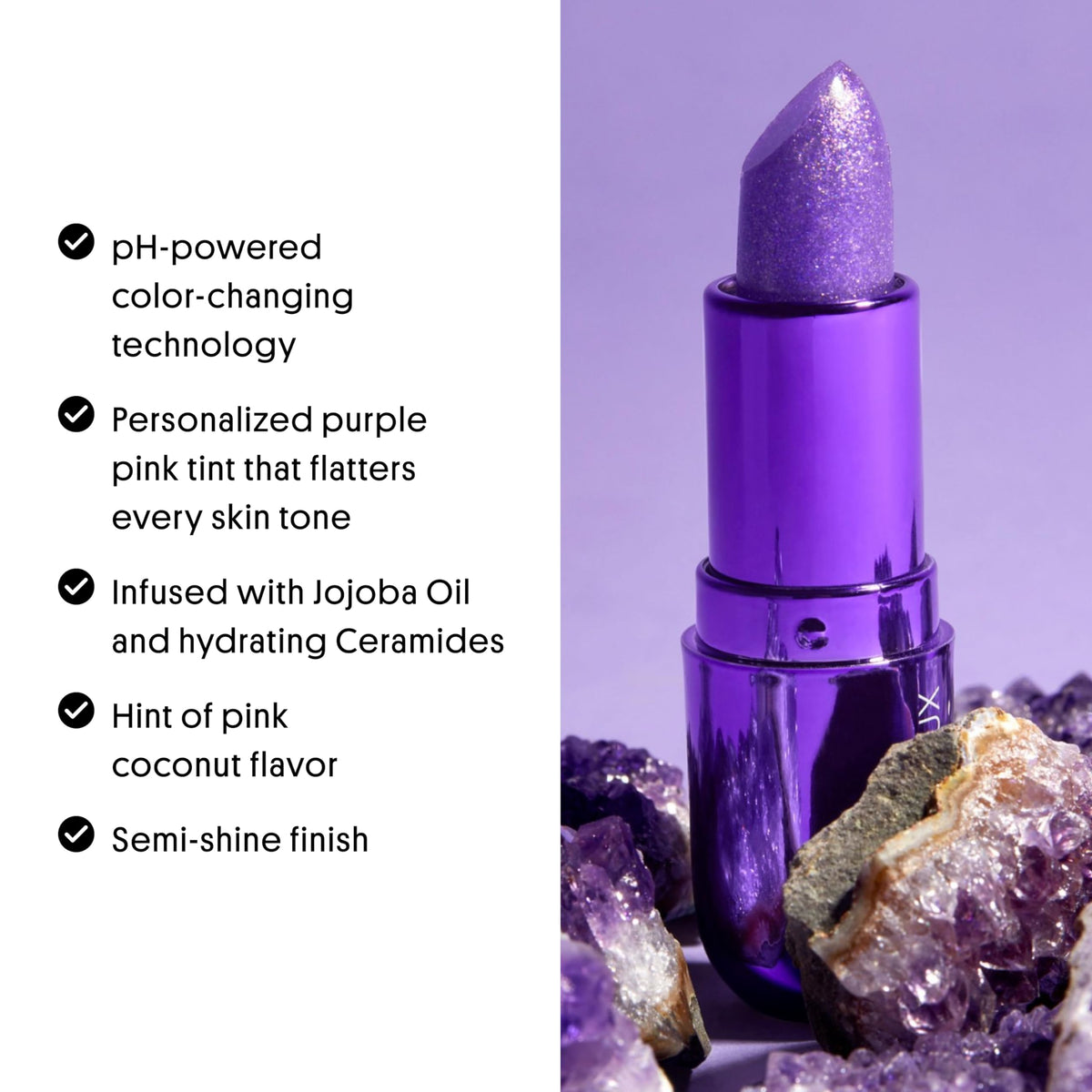 Winky Lux Baume Glimmer Améthyste 18g côté avec ingrédients naturels