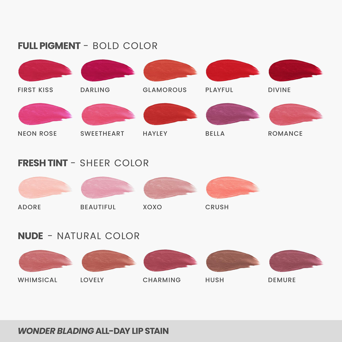 Wonderskin Lip Stain en application sur une main