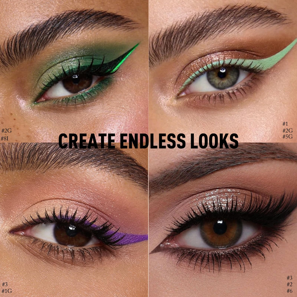Wugbc Crayon à Paupières Vert en situation de maquillage