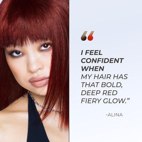 XMONDO Masque Colorant Rouge Profond avant et après