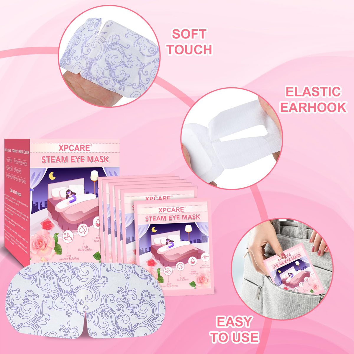 XPCARE Masque Oculaire à Vapeur avec des yeux détendus