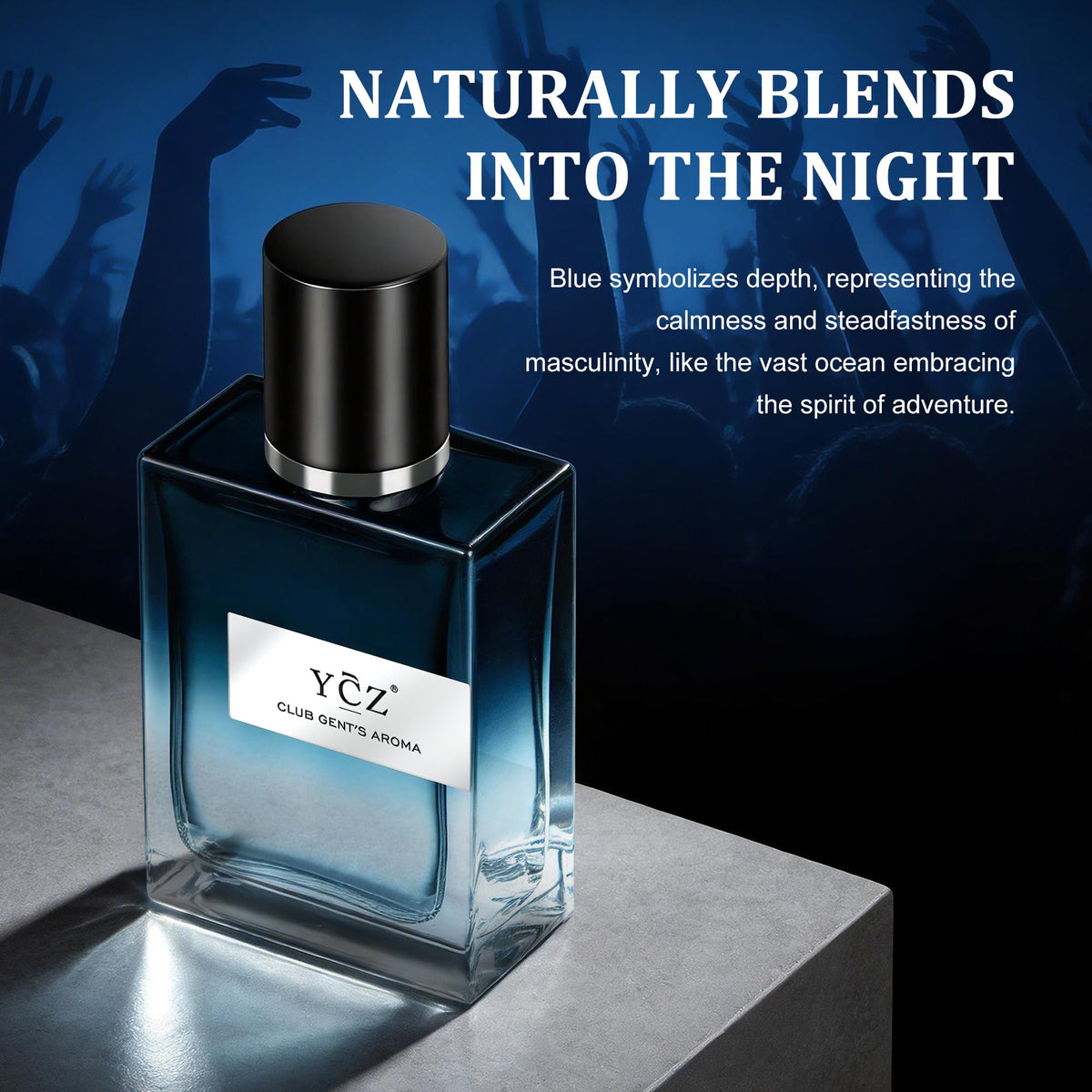 Ycz Eau de Parfum pour Homme 50 ml sur une table de dîner