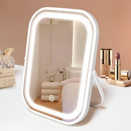 YEKKOPT miroir de maquillage de voyage éclairé vue de face