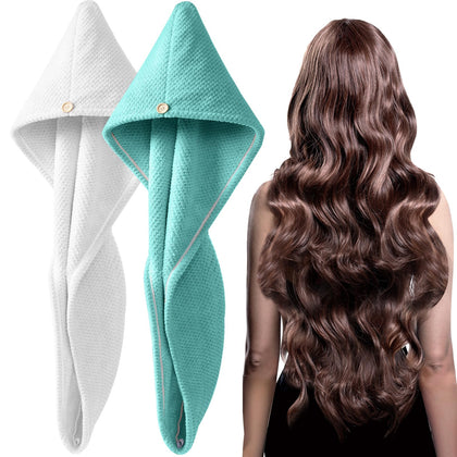 YFONG serviette cheveux microfibre épaisse couleur rose vue de face