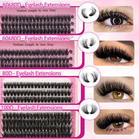 YIDUO Cils en Grappes 60D 80D 100D détails