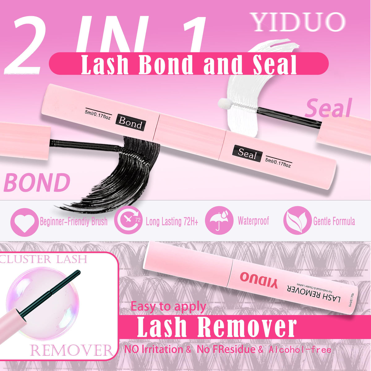 YIDUO colle et scellant pour cils 10ml