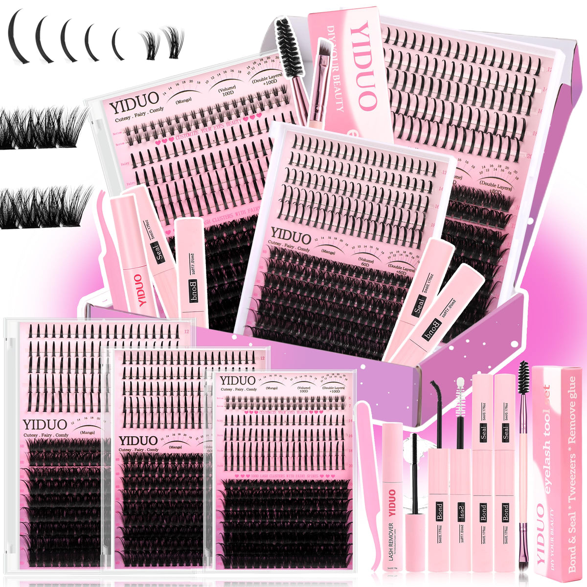 YIDUO Kit de Cils en Fleurs 816pcs avec accessoires et emballage