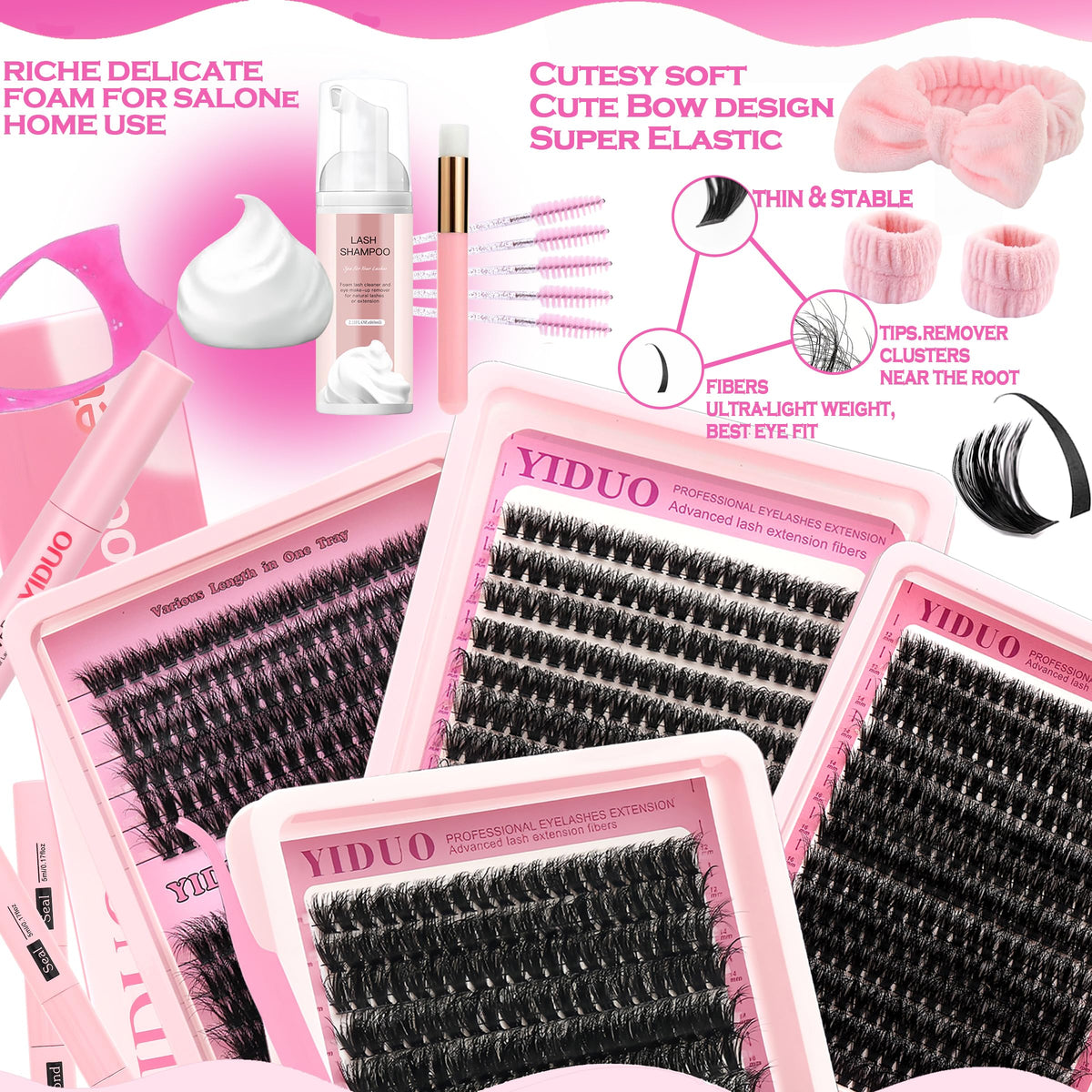 YIDUO Kit de Cils en Grappes 994 Pcs contenu du paquet