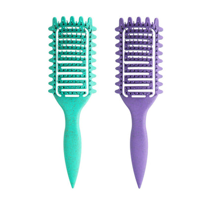 Yingbtr brosse à boucles verte et violette vue de face