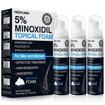 YKDYLINH Traitement Régénérant Cheveux 5% Minoxidil Mousse avant application