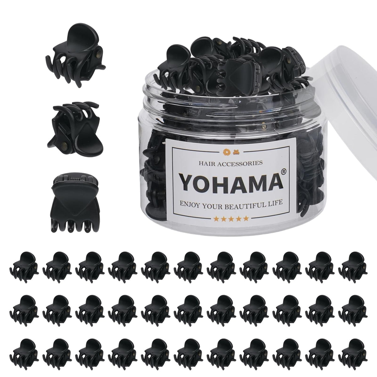 YOHAMA 36 clips à cheveux noirs dans leur boîte d'emballage