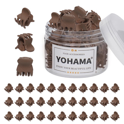 YOHAMA 36 Pcs mini pinces à cheveux marron foncé en boîte