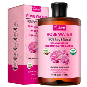 Yoken Eau de Rose Bio 16 oz bouteille en PET ambré vue avant