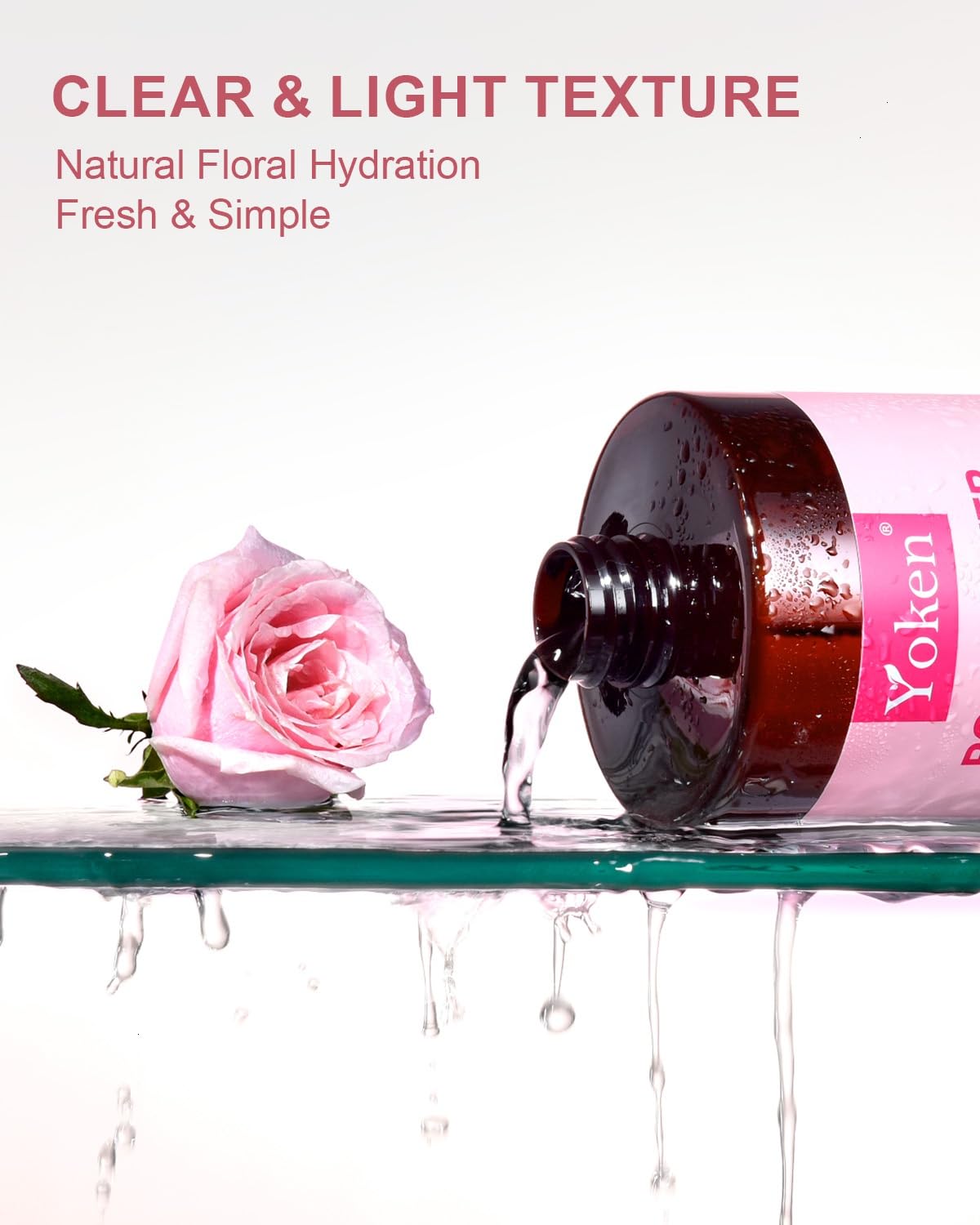 Yoken Eau de Rose Bio utilisée dans une routine de soins de la peau