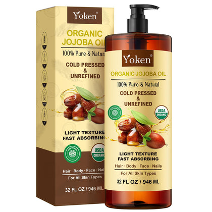 Yoken Huile de Jojoba 32 fl oz flacon avec pompe