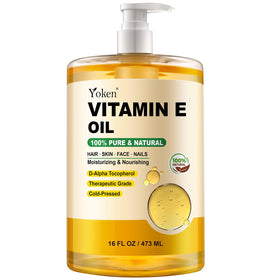 Yoken Huile de Vitamine E 16 oz vue avant avec pompe