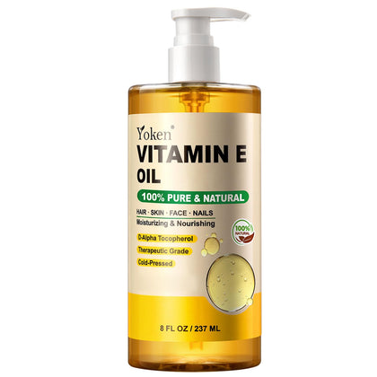 Yoken Huile de Vitamine E 240 ml vue avant avec pompe