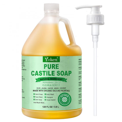 Yoken Savon de Castille à la Menthe Poivrée 1 Gallon vue avant