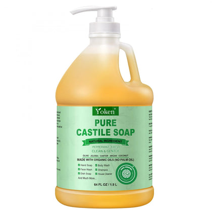 Yoken Savon de Castille à la menthe poivrée 64oz, vue de face