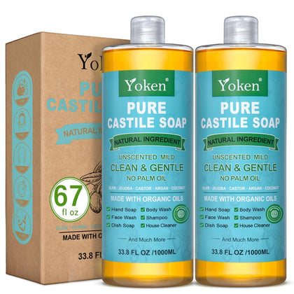 Yoken Savon Liquide Castile Pur 67 oz vue de face sans parfum