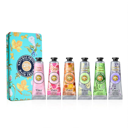 Yoken Set de 6 crèmes hydratantes mains avec emballage en tin