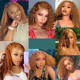 YOUNGHANN Extensions Cheveux Humains Blonde Miel en paquet