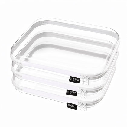 YQBRAO étui rigide transparent avant avec fermeture éclair