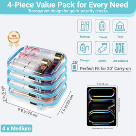YQBRAO Organisateur de maquillage rigide transparent avec produits à l'intérieur