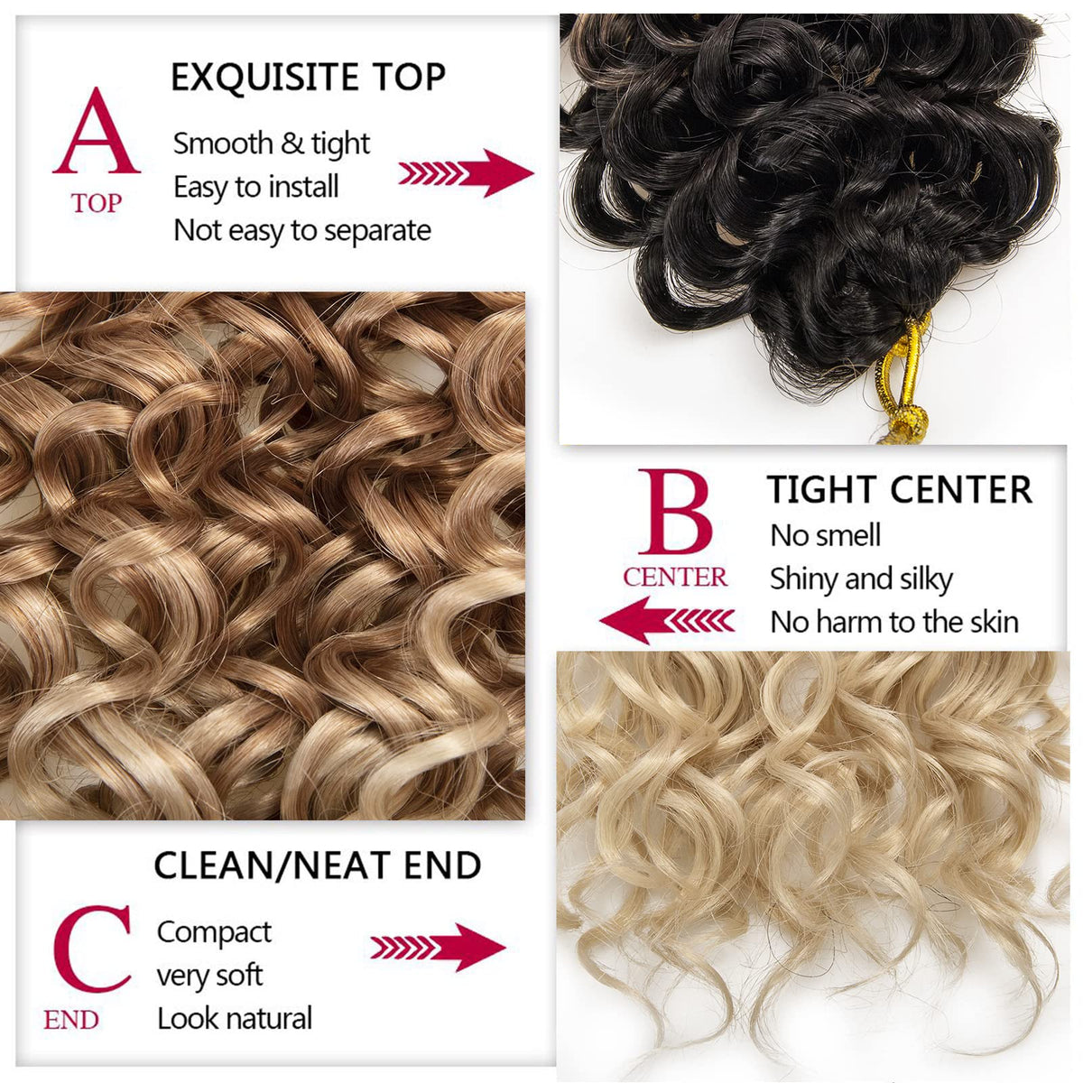 YXCHERISHAIR Cheveux Bouclés au Crochet GoGo 18 pouces en usage