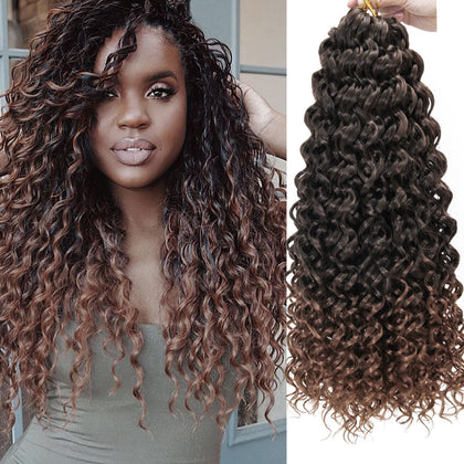 YXCHERISHAIR Cheveux Bouclés Crochet 8 Packs 18 pouces 1B/30 vue de face