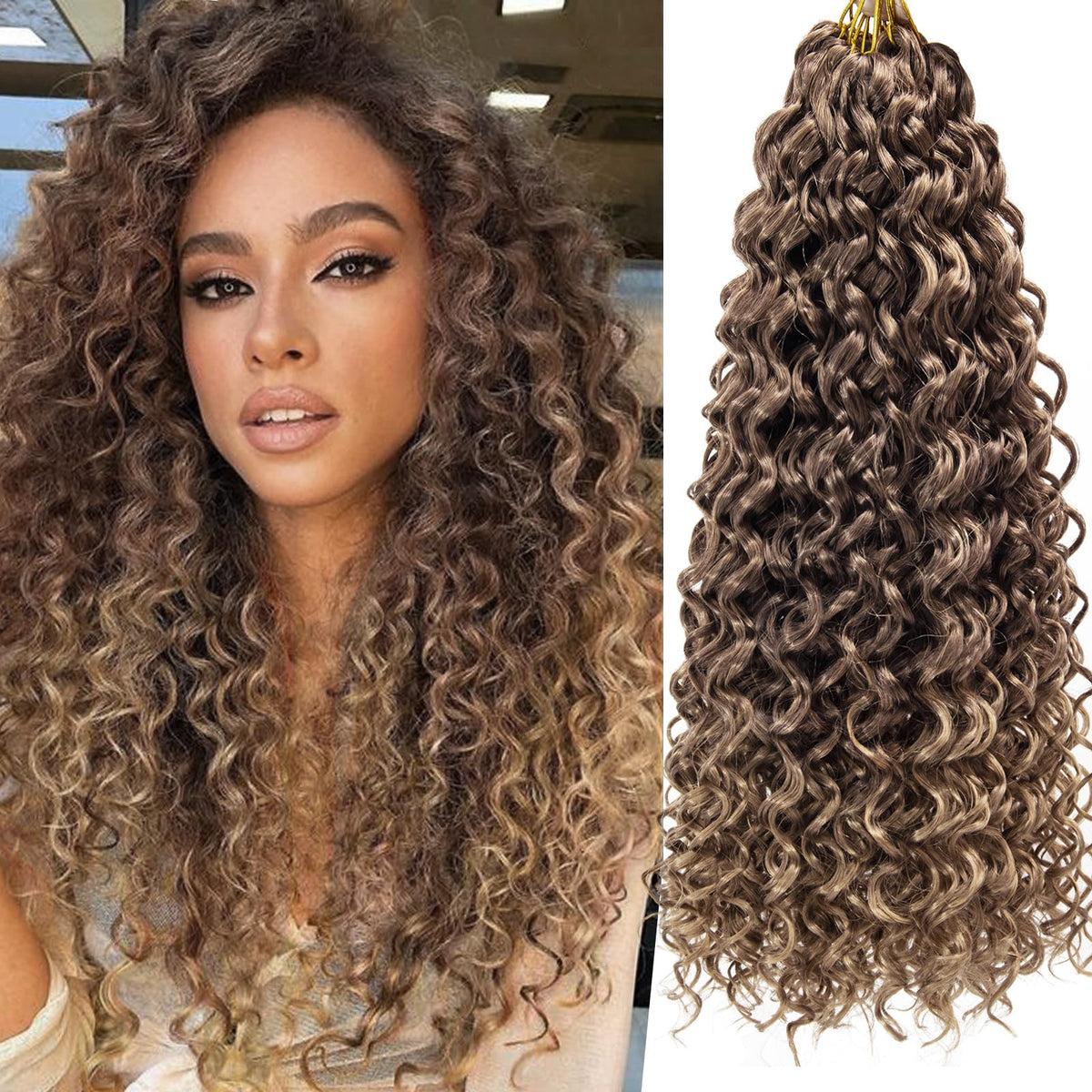 YXCHERISHAIR Cheveux Bouclés Crochet GoGo 18 pouces paquet ouvert