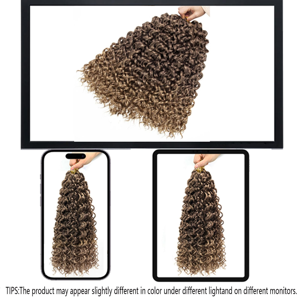 YXCHERISHAIR Cheveux Bouclés Crochet GoGo 18 pouces portés par un mannequin