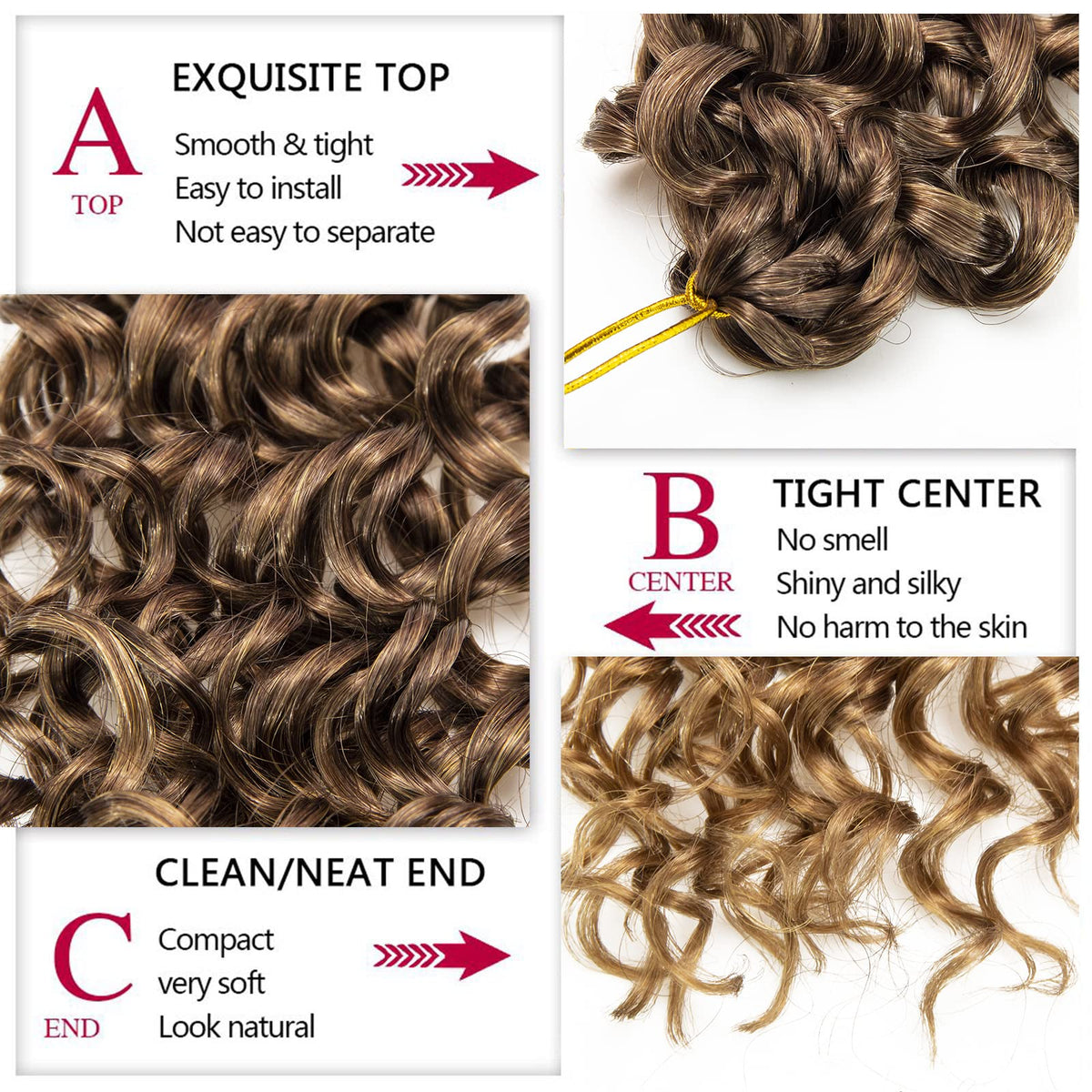 YXCHERISHAIR Cheveux Bouclés Crochet GoGo 18 pouces texture douce