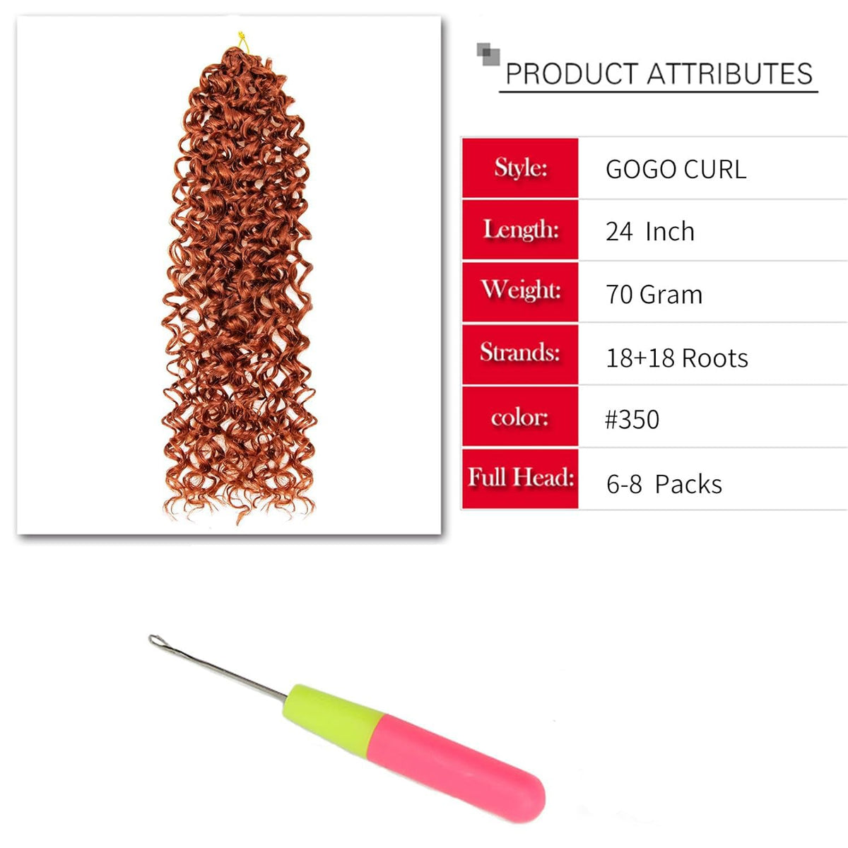 YXCHERISHAIR Cheveux Bouclés Crochet GoGo en couleur 1B