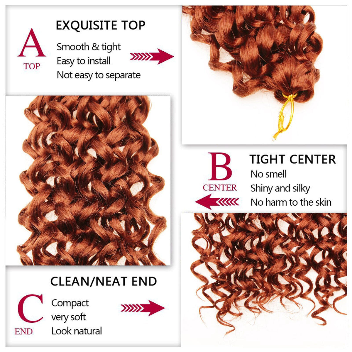 YXCHERISHAIR Cheveux Bouclés Crochet GoGo, texture douce et lisse