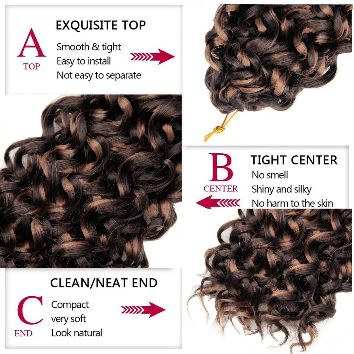 YXCHERISHAIR Cheveux Crochets GoGo Curl avec des boucles éclatantes