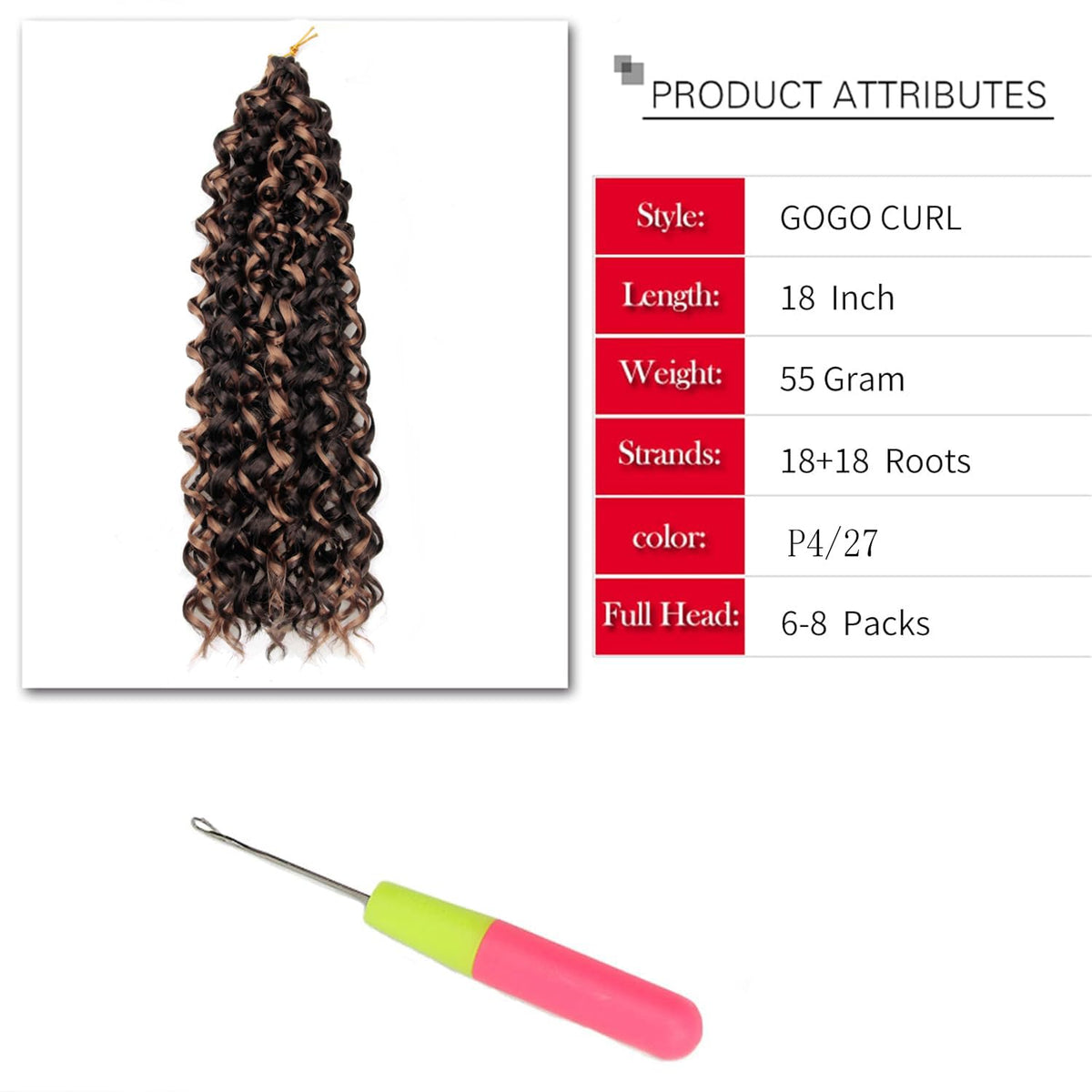 YXCHERISHAIR Cheveux Crochets GoGo Curl enroulés pour un look élégant