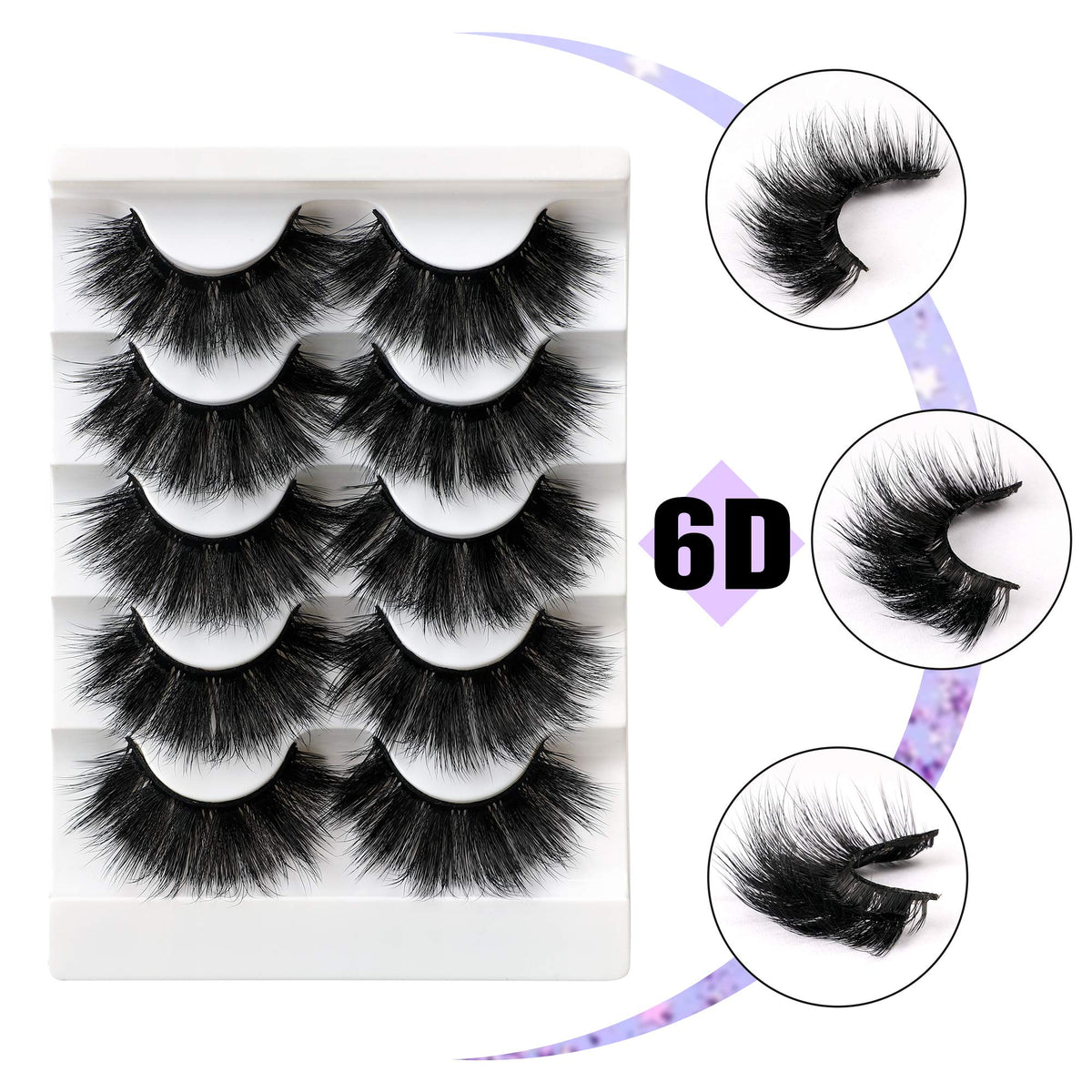 zanlufly Faux Mink Lashes 22MM sur fond blanc