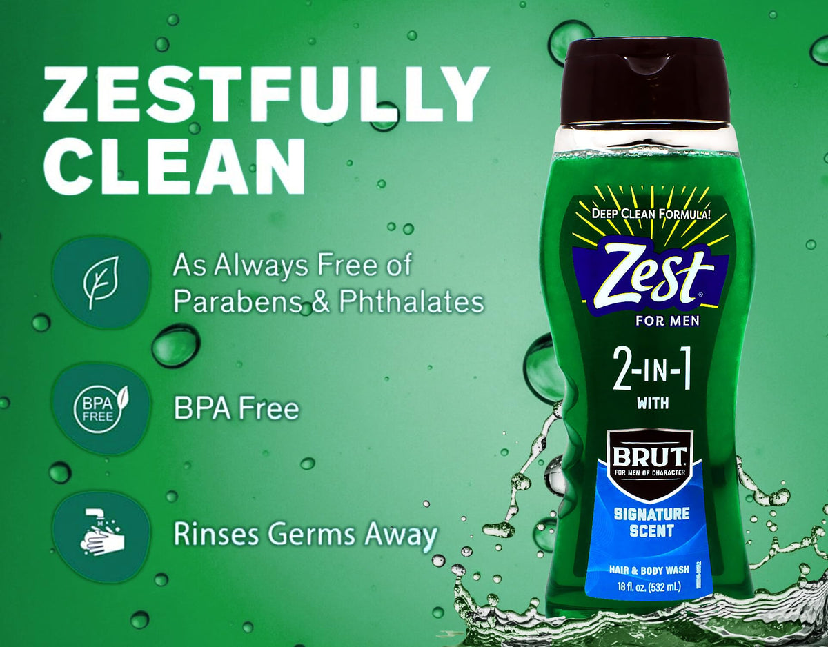 Zest Gel Douche 2-en-1 532 ml avec bouteille en détail