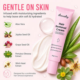Zone d'application de la crème épilatoire Annsky