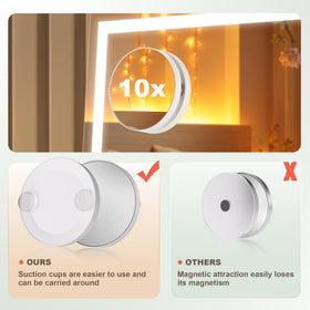 Zoom 10X sur le miroir de maquillage Hasipu