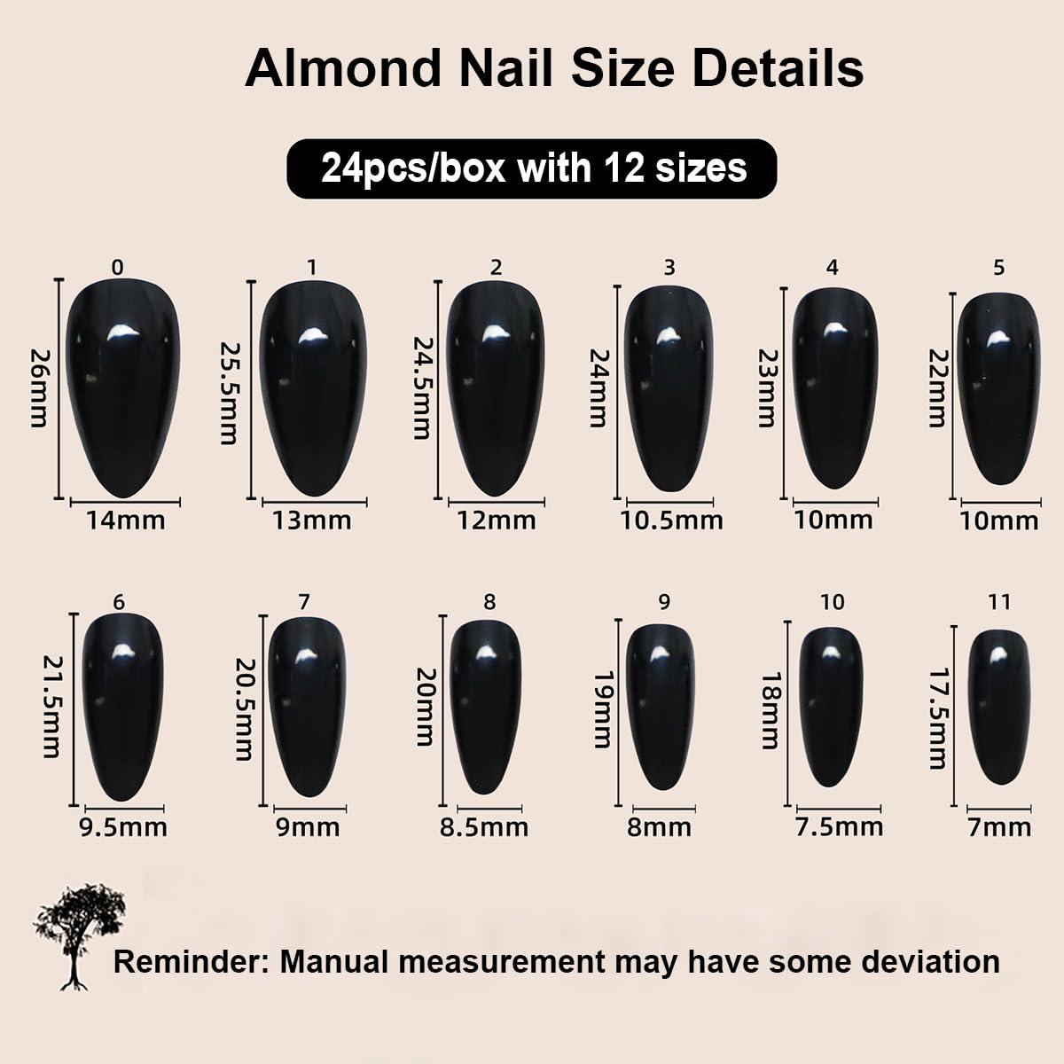 Zoom sur l'ongle press-on LPOODDNU en amande