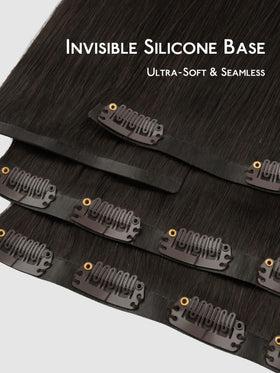 Zoom sur la base en silicone des extensions de cheveux Wennalife