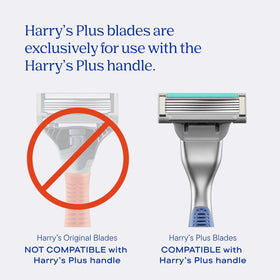 Zoom sur la cartouche de rasage Harry's Plus avec lames à cinq lames