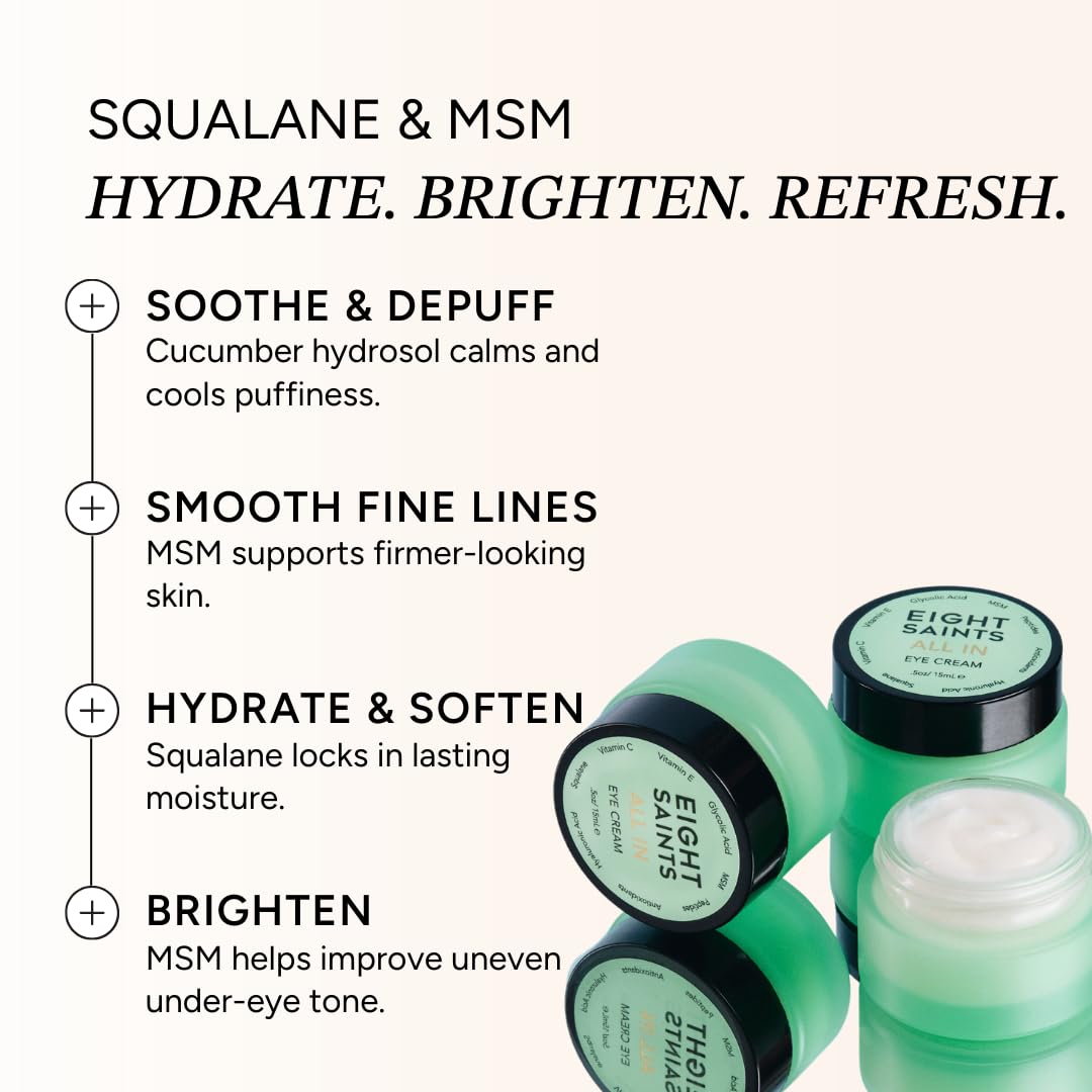 Zoom sur la Crème Contour des Yeux Eight Saints avec acide hyaluronique